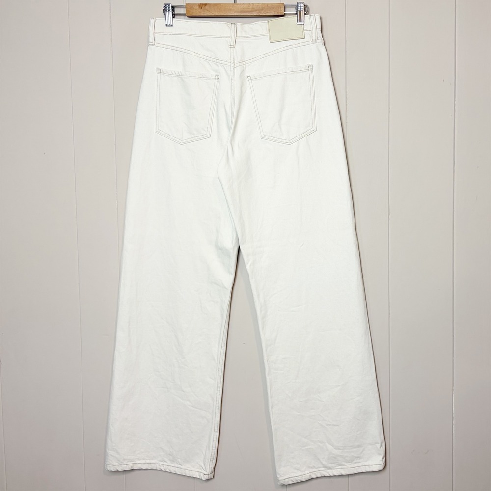 Banana Republic Icon High-Rise Rigid Wide Leg Jeans Cream Off-White Denim 29 - Picture 6 of 12
